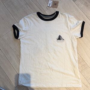 Patagonia Women’s Chouinard Crest Ringer Responsibili-Tee Birch White XS NWT